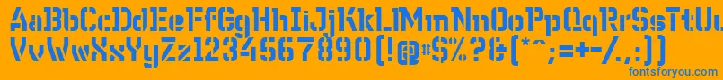 フォントWcWunderbach – オレンジの背景に青い文字