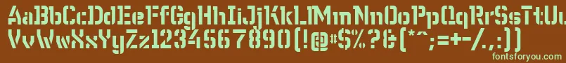 WcWunderbach-fontti – vihreät fontit ruskealla taustalla