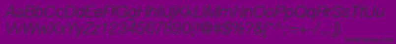 HelveticaLt46LightItalic Font – Black Fonts on Purple Background