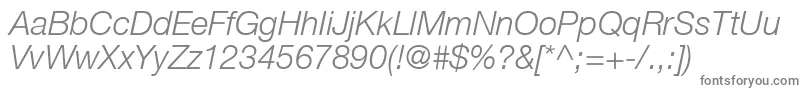HelveticaLt46LightItalic Font – Gray Fonts on White Background