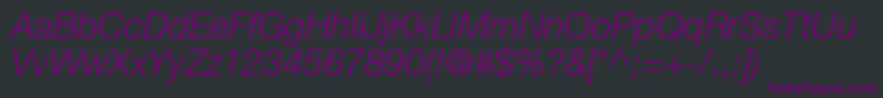 HelveticaLt46LightItalic Font – Purple Fonts on Black Background