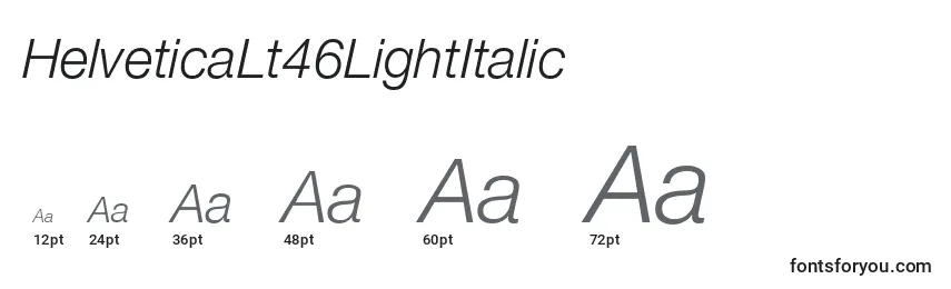 HelveticaLt46LightItalic Font Sizes