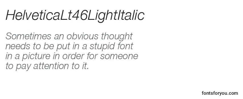 Przegląd czcionki HelveticaLt46LightItalic