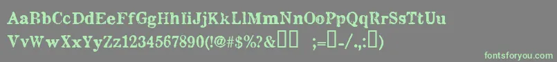フォントChenierRegular – 灰色の背景に緑のフォント