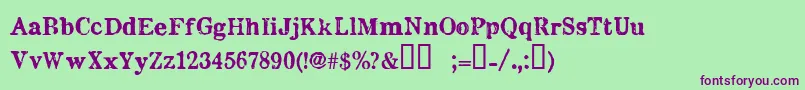 ChenierRegular-fontti – violetit fontit vihreällä taustalla