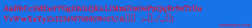 ChenierRegular Font – Red Fonts on Blue Background