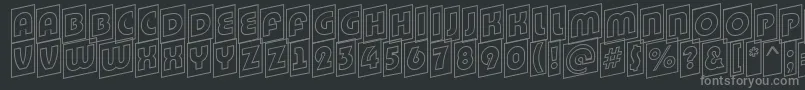 ABighaustitulcmupotl-fontti – harmaat kirjasimet mustalla taustalla
