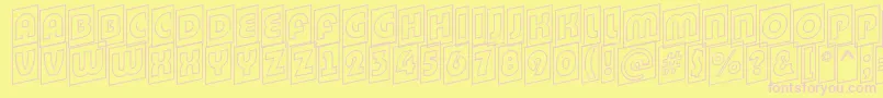 ABighaustitulcmupotl-fontti – vaaleanpunaiset fontit keltaisella taustalla