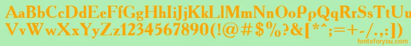 AcademyOldBold Font – Orange Fonts on Green Background