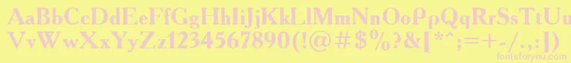 AcademyOldBold Font – Pink Fonts on Yellow Background