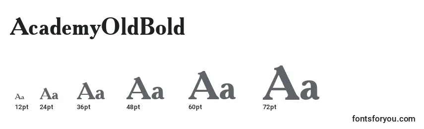 AcademyOldBold Font Sizes
