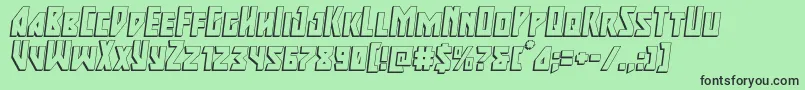 Majorforce3Dital Font – Black Fonts on Green Background