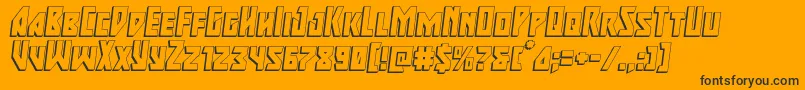 Majorforce3Dital Font – Black Fonts on Orange Background