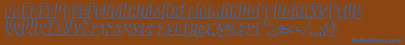 Majorforce3Dital-Schriftart – Blaue Schriften auf braunem Hintergrund