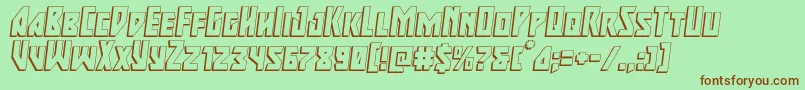 Majorforce3Dital Font – Brown Fonts on Green Background