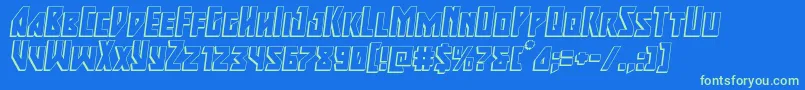 Majorforce3Dital Font – Green Fonts on Blue Background