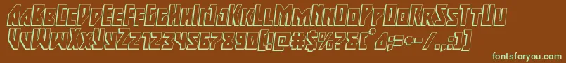 Majorforce3Dital Font – Green Fonts on Brown Background