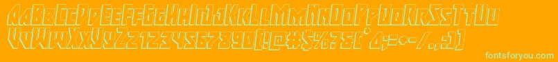 Majorforce3Dital Font – Green Fonts on Orange Background