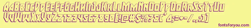 Majorforce3Dital-Schriftart – Violette Schriften auf gelbem Hintergrund