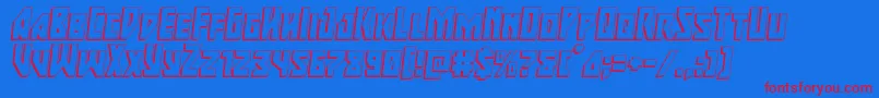 Majorforce3Dital-Schriftart – Rote Schriften auf blauem Hintergrund