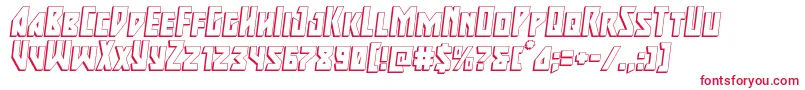 Majorforce3Dital Font – Red Fonts on White Background