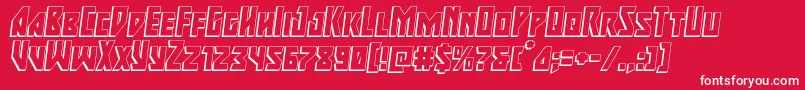 Majorforce3Dital Font – White Fonts on Red Background