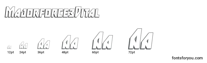 Majorforce3Dital Font Sizes
