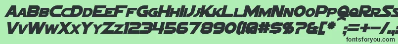 SigmaFiveMarqueeBoldItalic Font – Black Fonts on Green Background