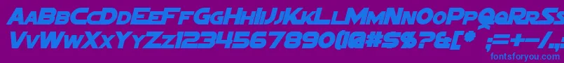 SigmaFiveMarqueeBoldItalic Font – Blue Fonts on Purple Background