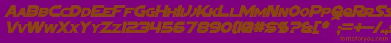 SigmaFiveMarqueeBoldItalic Font – Brown Fonts on Purple Background