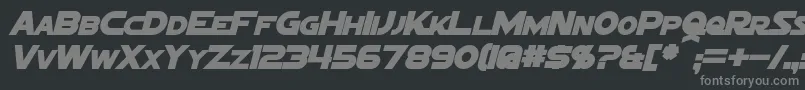 SigmaFiveMarqueeBoldItalic-fontti – harmaat kirjasimet mustalla taustalla