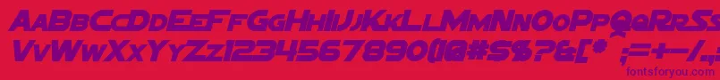 SigmaFiveMarqueeBoldItalic Font – Purple Fonts on Red Background