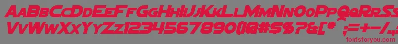 SigmaFiveMarqueeBoldItalic Font – Red Fonts on Gray Background