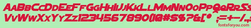 SigmaFiveMarqueeBoldItalic Font – Red Fonts on Green Background