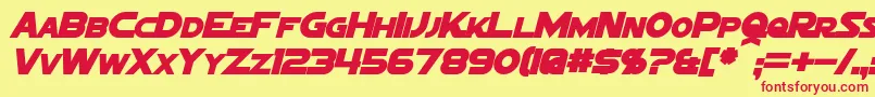 SigmaFiveMarqueeBoldItalic Font – Red Fonts on Yellow Background