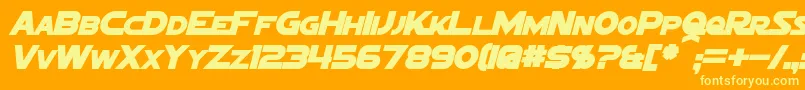 SigmaFiveMarqueeBoldItalic Font – Yellow Fonts on Orange Background