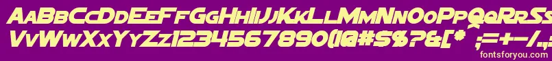 SigmaFiveMarqueeBoldItalic Font – Yellow Fonts on Purple Background