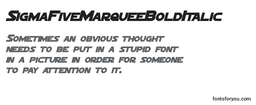 SigmaFiveMarqueeBoldItalic Font