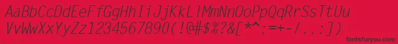 フォントSandyIiItalic – 赤い背景に黒い文字
