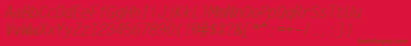 Fonte SandyIiItalic – fontes marrons em um fundo vermelho