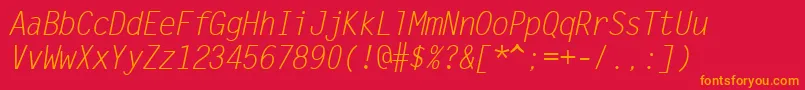 SandyIiItalic Font – Orange Fonts on Red Background