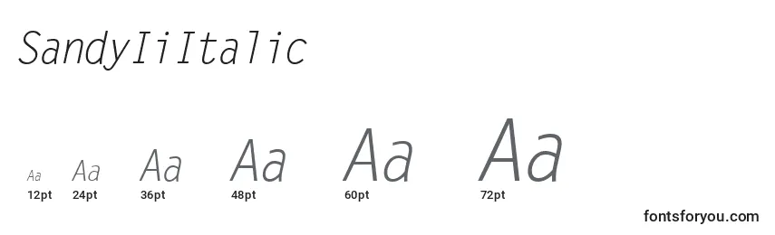 Размеры шрифта SandyIiItalic