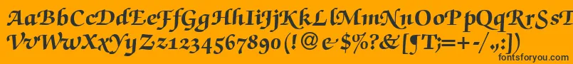 ZabriskiescriptswashHeavyRegular Font – Black Fonts on Orange Background