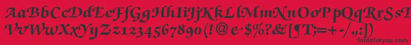 Fonte ZabriskiescriptswashHeavyRegular – fontes pretas em um fundo vermelho