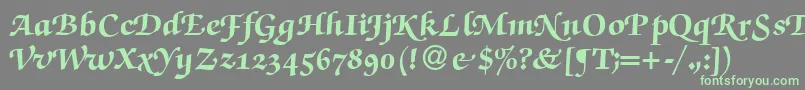 Шрифт ZabriskiescriptswashHeavyRegular – зелёные шрифты на сером фоне