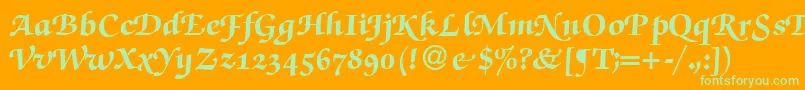 ZabriskiescriptswashHeavyRegular Font – Green Fonts on Orange Background