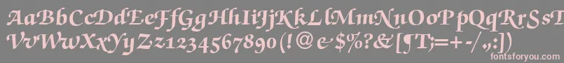 フォントZabriskiescriptswashHeavyRegular – 灰色の背景にピンクのフォント