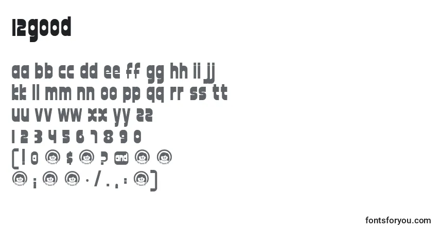 Schriftart 12good – Alphabet, Zahlen, spezielle Symbole