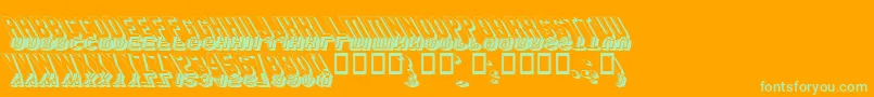 GmExpShadowGravestone3-fontti – vihreät fontit oranssilla taustalla
