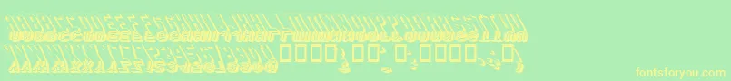 GmExpShadowGravestone3 Font – Yellow Fonts on Green Background